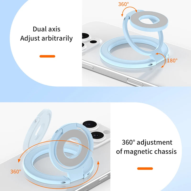 For MagSafe Double Sided Magnetic Phone Ring Holder Portable Folding Cellphone Stand Accessory Grip Bracket Support For iPhone