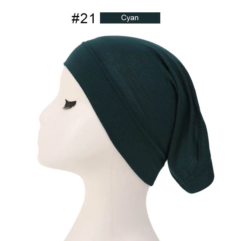 Fashion Muslim Hijab Caps Solid Underscarf Women Veil Modal Cotton Hijab Muslim Scarf Turbans Head Women's Hijabs Hat Islamic - AIAZ