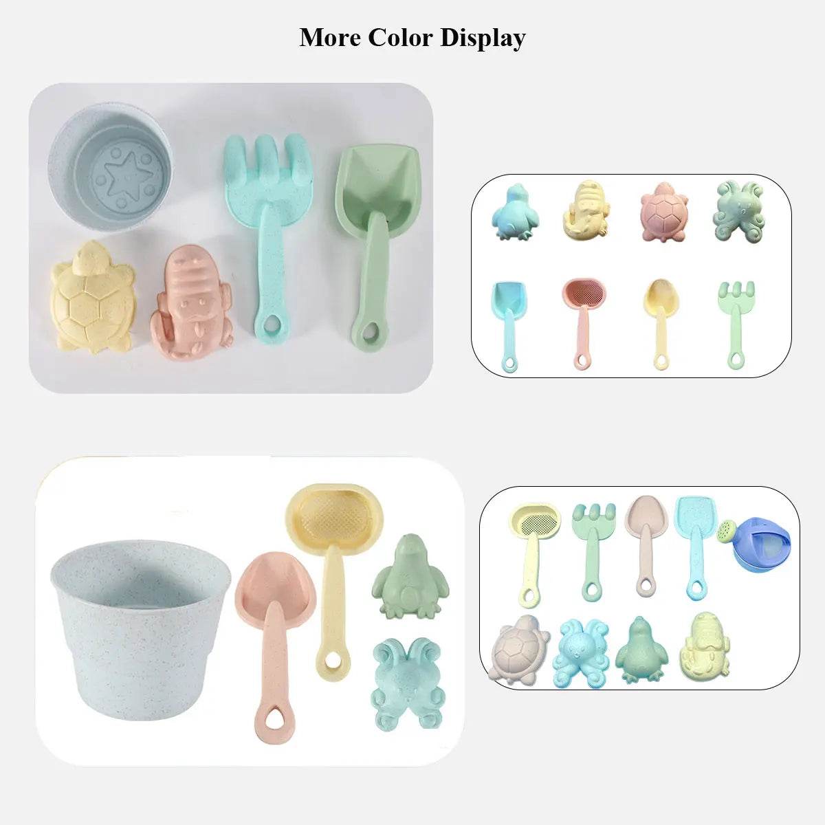 11/5/1 PCS Beach Sand Play Water Set Folding Bucket Summer Toys for Children Kids Outdoor Game Sandbox Accessories Color Random - AIAZ