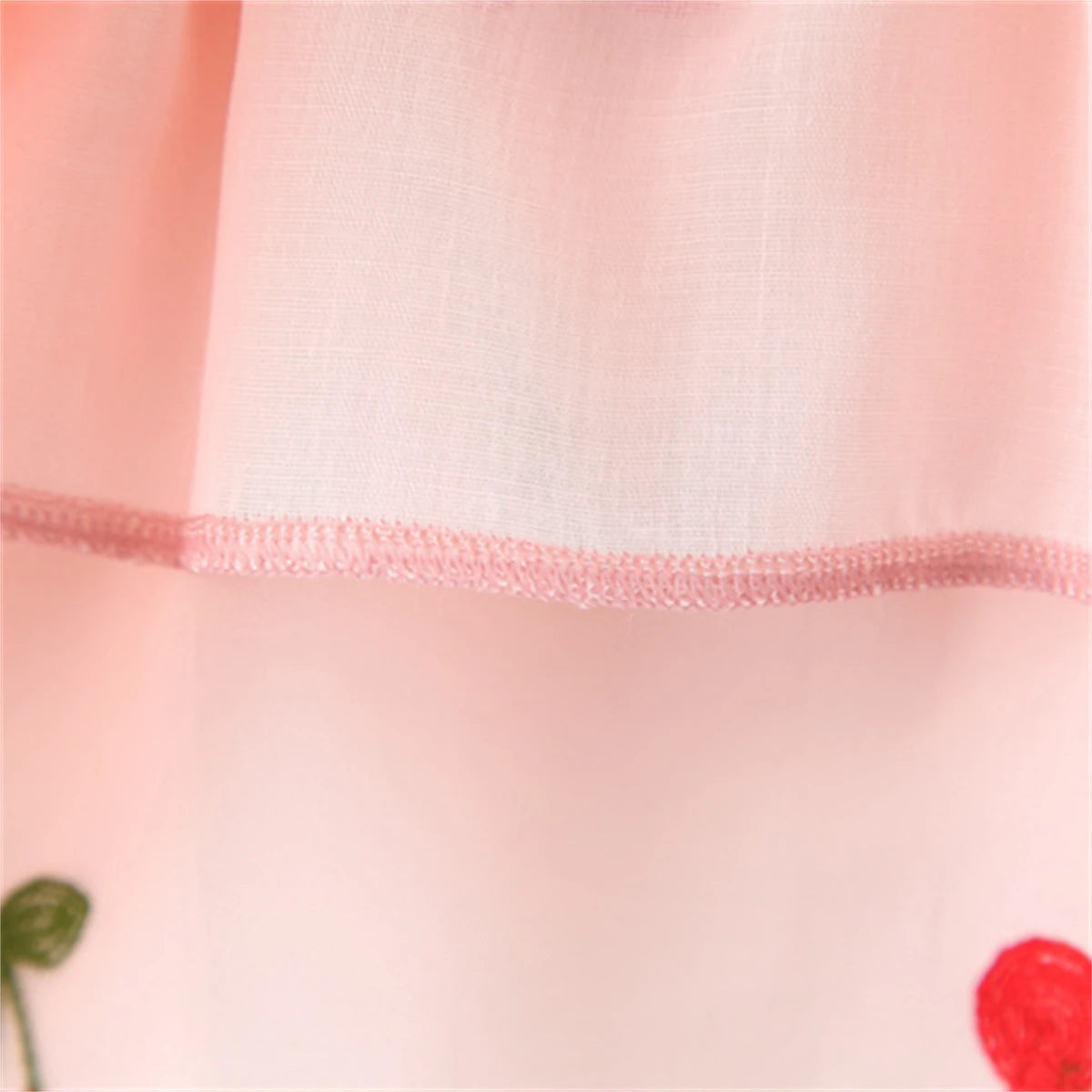 Summer Baby Girl Dress Girl's Cherry Embroidered Round Neck Small Flying Sleeves Princess Dress Children's Dress
