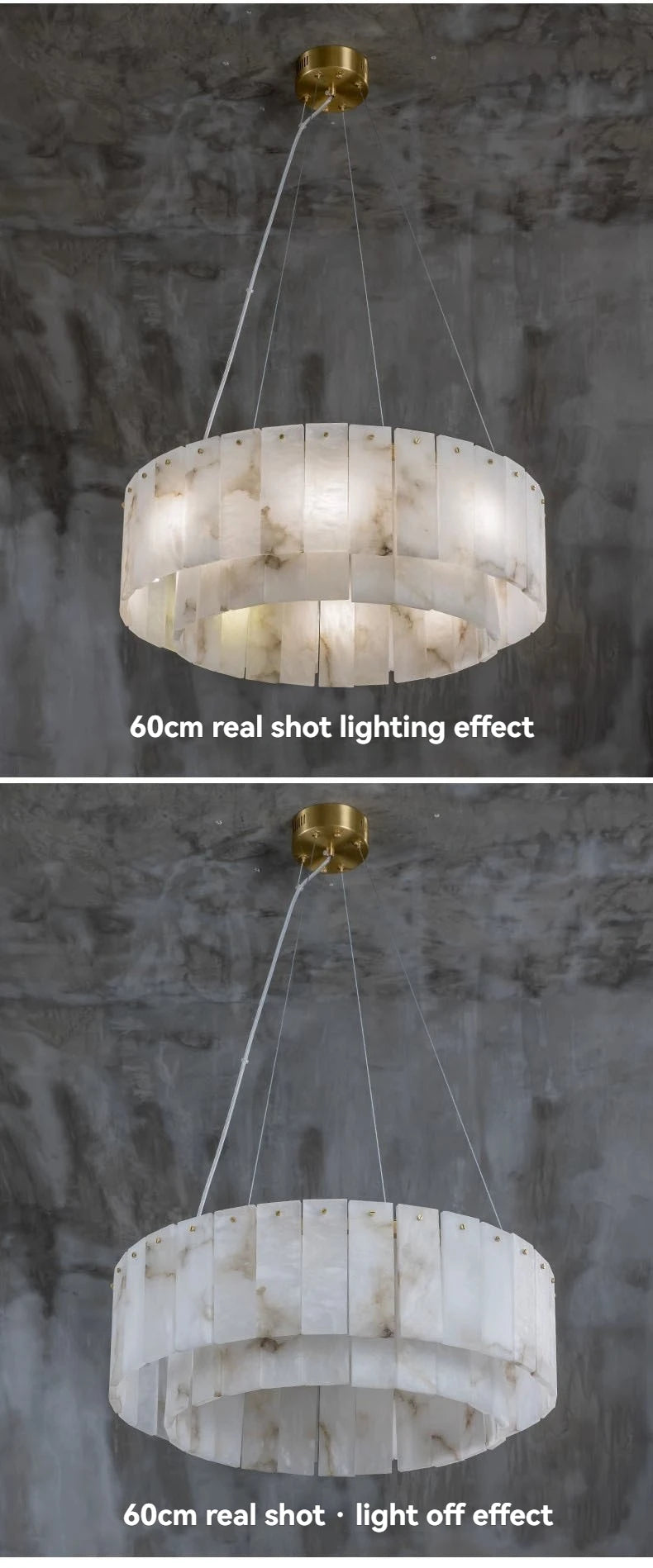 Natural Marble Brass Pendant Light Luxury Nordic Gold Chandelier for Living Room Dining Room Bedroom Bar Study Lighting Fixture