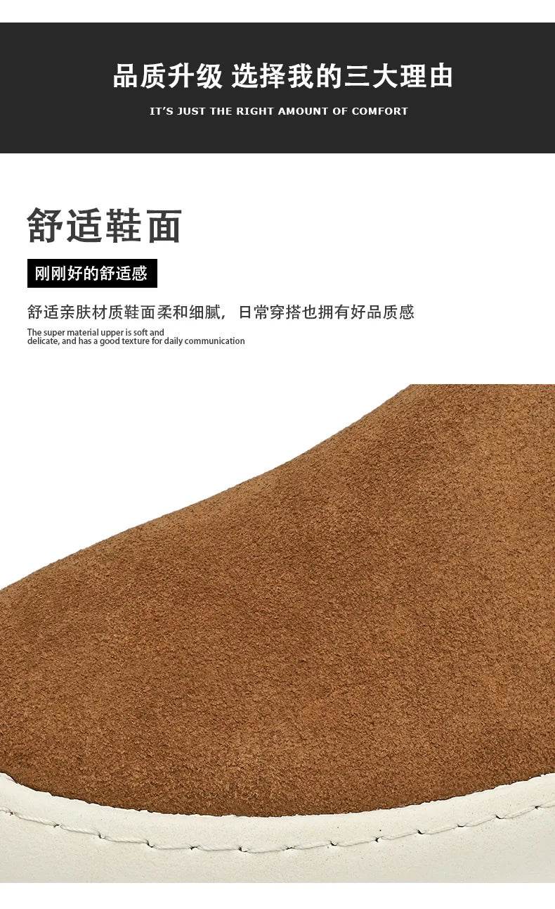 Men's shoes summer 2024 new low-top all-match nubuck leather sneakers lightweight slip-on slip-on shoes fashionable casual shoes - AIAZ