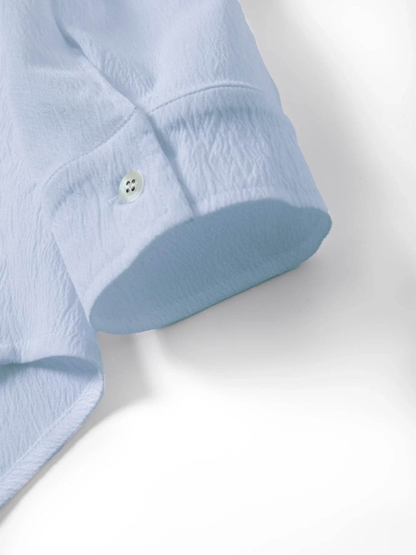 Men's Linen Shirt Summer 2025 Casual Short Sleeve Breathable Stand Collar Loose Fit Trendy Solid Color Youth Top with Pocket - AIAZ