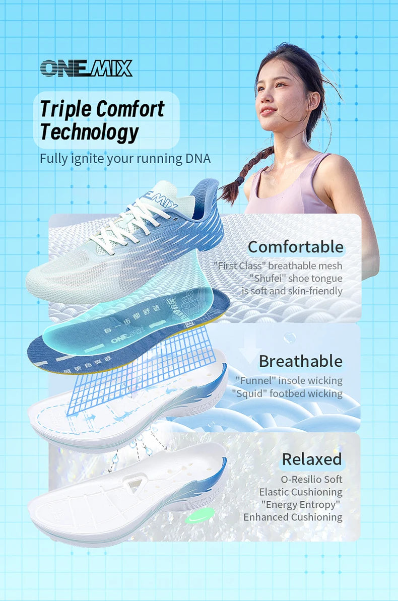 ONEMIX 2025 New Light Weight Men Running Shoes for Men Cushioning Jogging Sport Shoes Casual Soft Outdoor Male Walking Sneakers