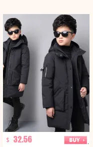 -30 degree Winter Ski Suit Plus Velvet Baby Jumpsuit Boy Overalls Warm Kids toddler girl Clothes Children Clothing coat overcoat