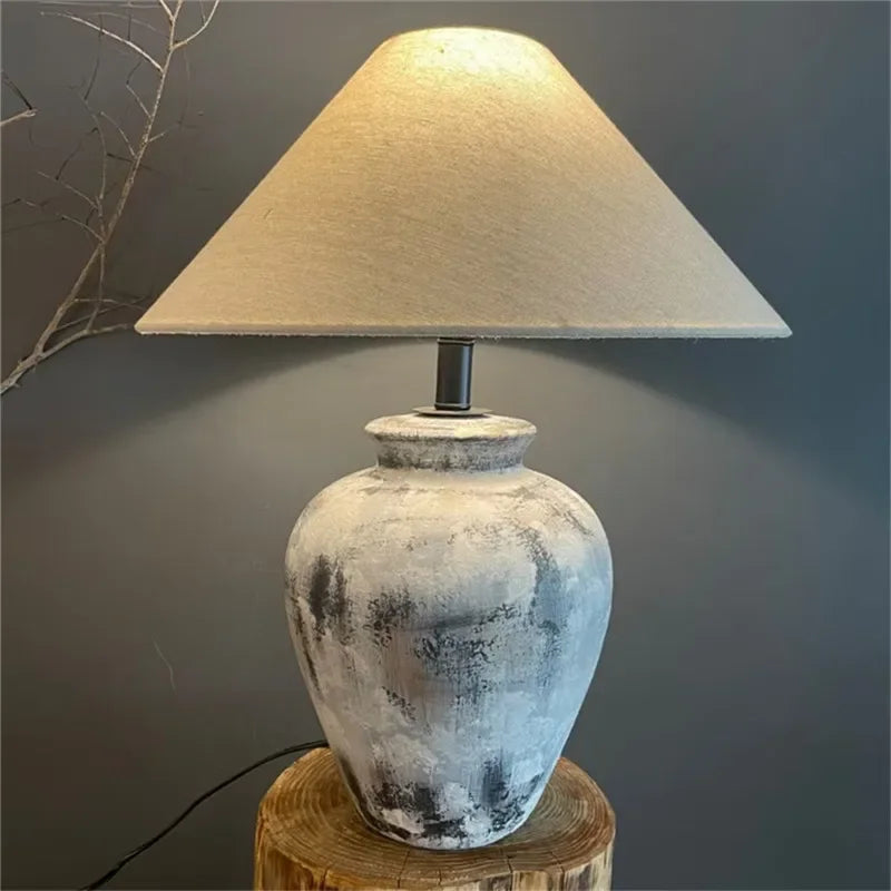 ULANI Contemporary Ceramic Table Lamp American Retro Creativity Living Room Bedroom Study Villa Hotel Homestay Desk Light