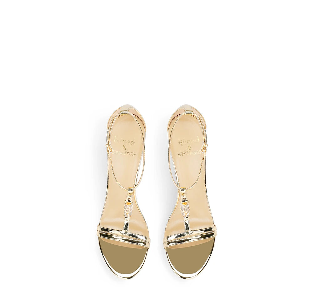 Thin high-heeled sandals summer new rhinestone T-band patent leather shoes banquet large size small size low-heeled women's shoe