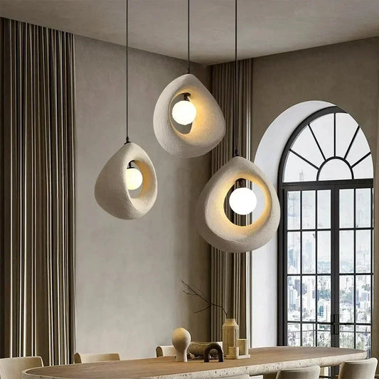 Japanese Wabi Sabi Pendant Light Nordic Dining Room Ceiling Chandelier Home Decor Bar Table Kitchen Island Creative Hanging Lamp