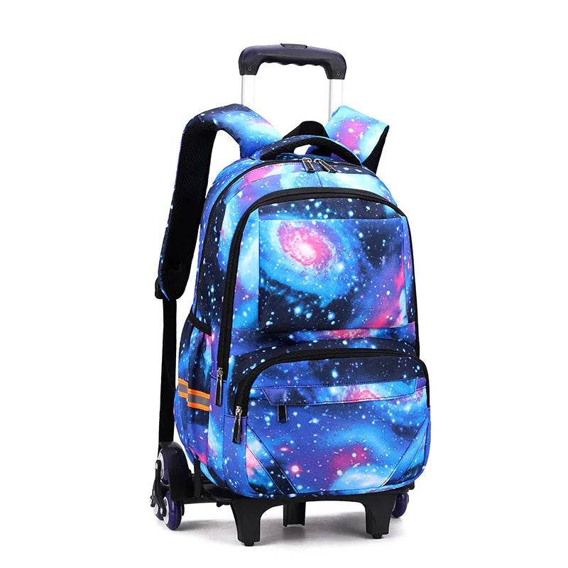 School bags with Wheels School Rolling Backpacks for Boys Trolley Bag Waterproof Orthopedic School Bag Student Wheeled Backpack - AIAZ