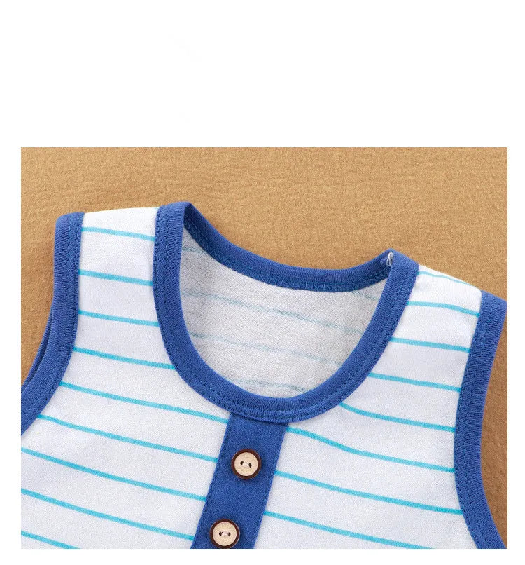 Summer Sleeveless Baby Rompers 0-2Y Striped Onesies for Newborn Baby Boy Infant Girl Striped Jumpsuit Baby Clothing