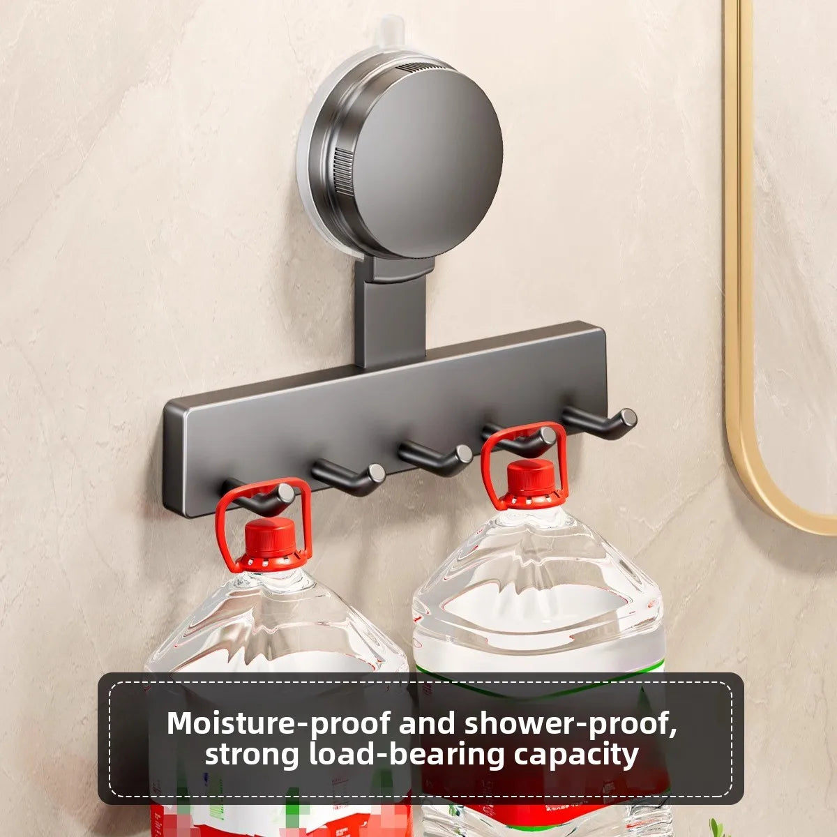 Strong load-bearing no punching suction cup hook bathroom wall mounted door hanging clothes rack clothes and towel racks