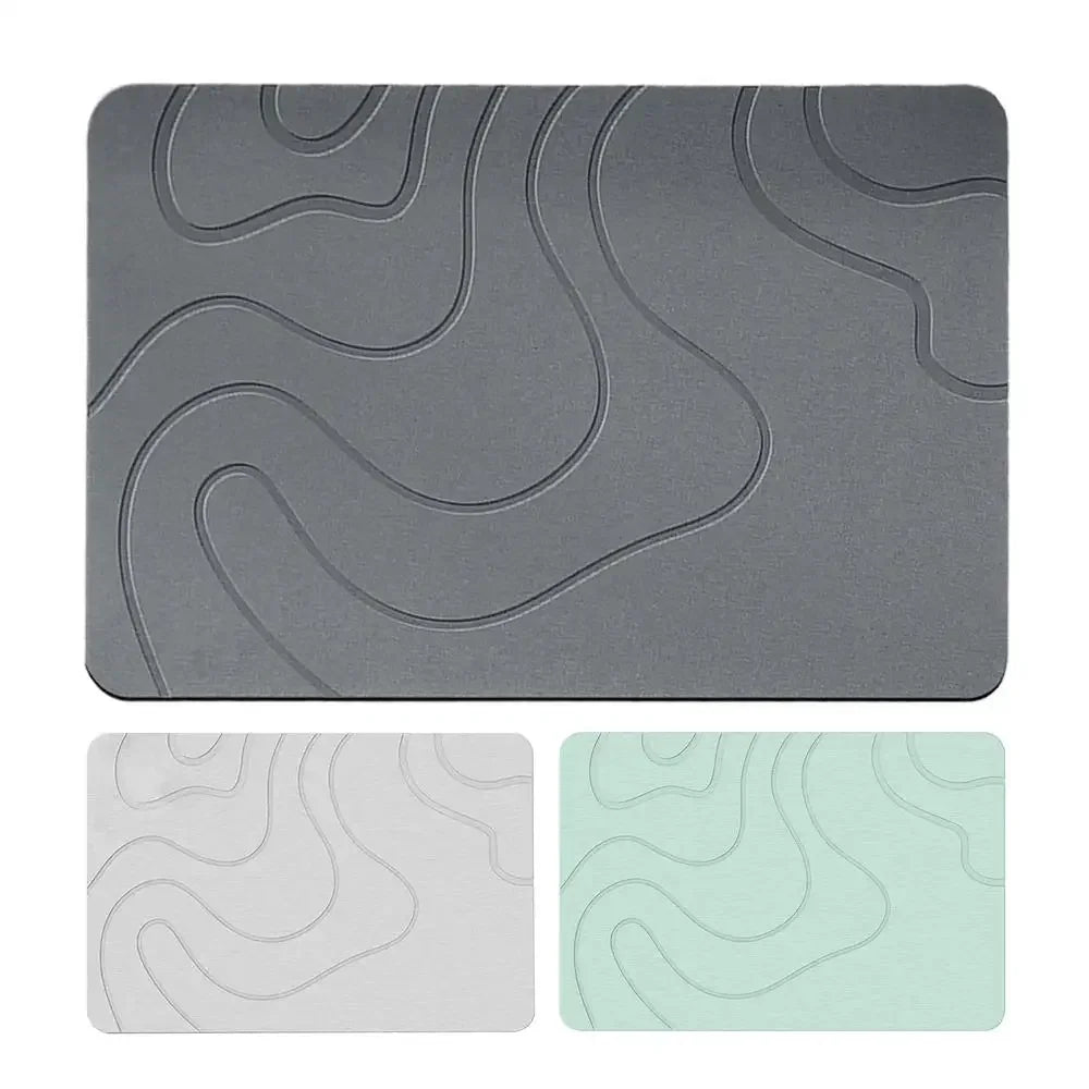 Absorbent Stone Bath Mat Toilet Door Non-slip Mat Entryway Rugs Bathroom Rugs FloorMat Quick Drying Diatomite Stone Shower Mats