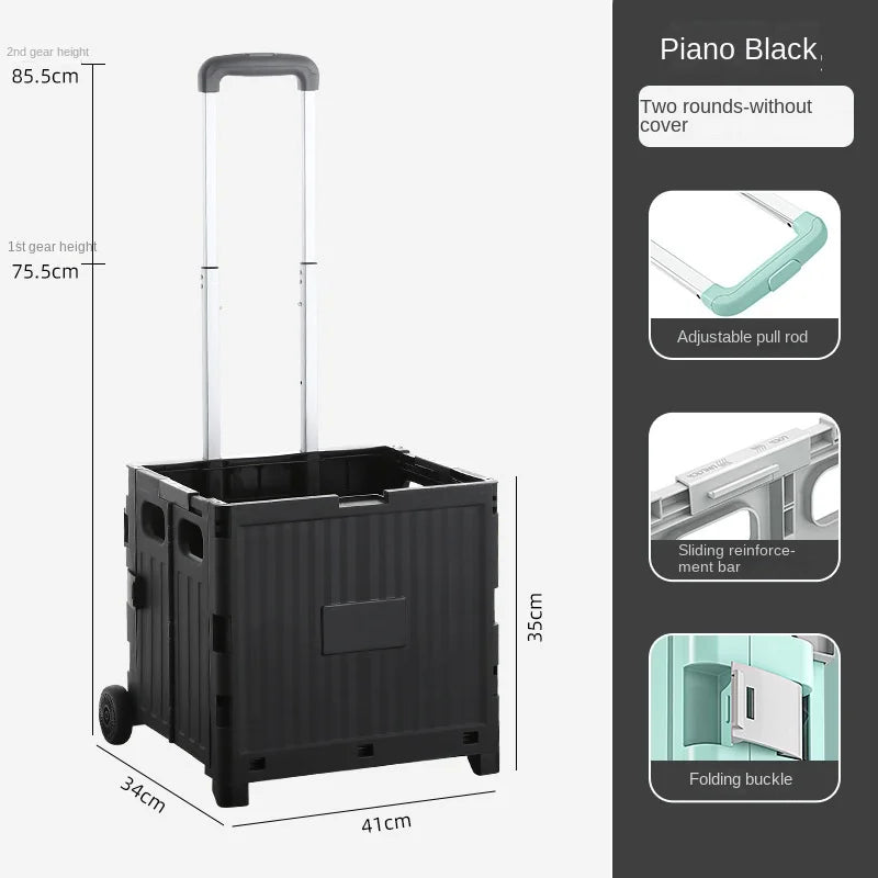 Multifunctional Camping Trolley Large Capacity Portable Folding Outdoor Storage Box Home Camping Push Box Camping Equipment