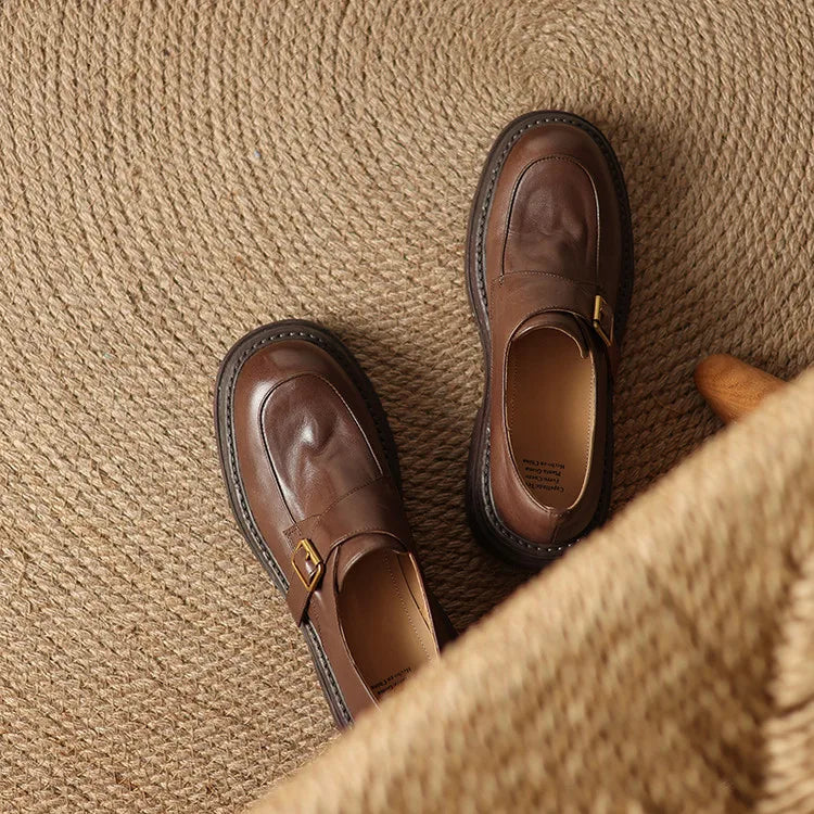 Dress Shoes Women Loafers Cow Leather Sheepskin Rubber Formal Business Suit Ladies 2025 Spring Autumn Handmade