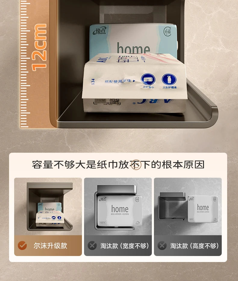 Toilet Paper Holder Wall-Mounted Carbon Steel Toilet Paper Holder Tissue Rack Bathroom Tissue Holder Bathroom Accessories