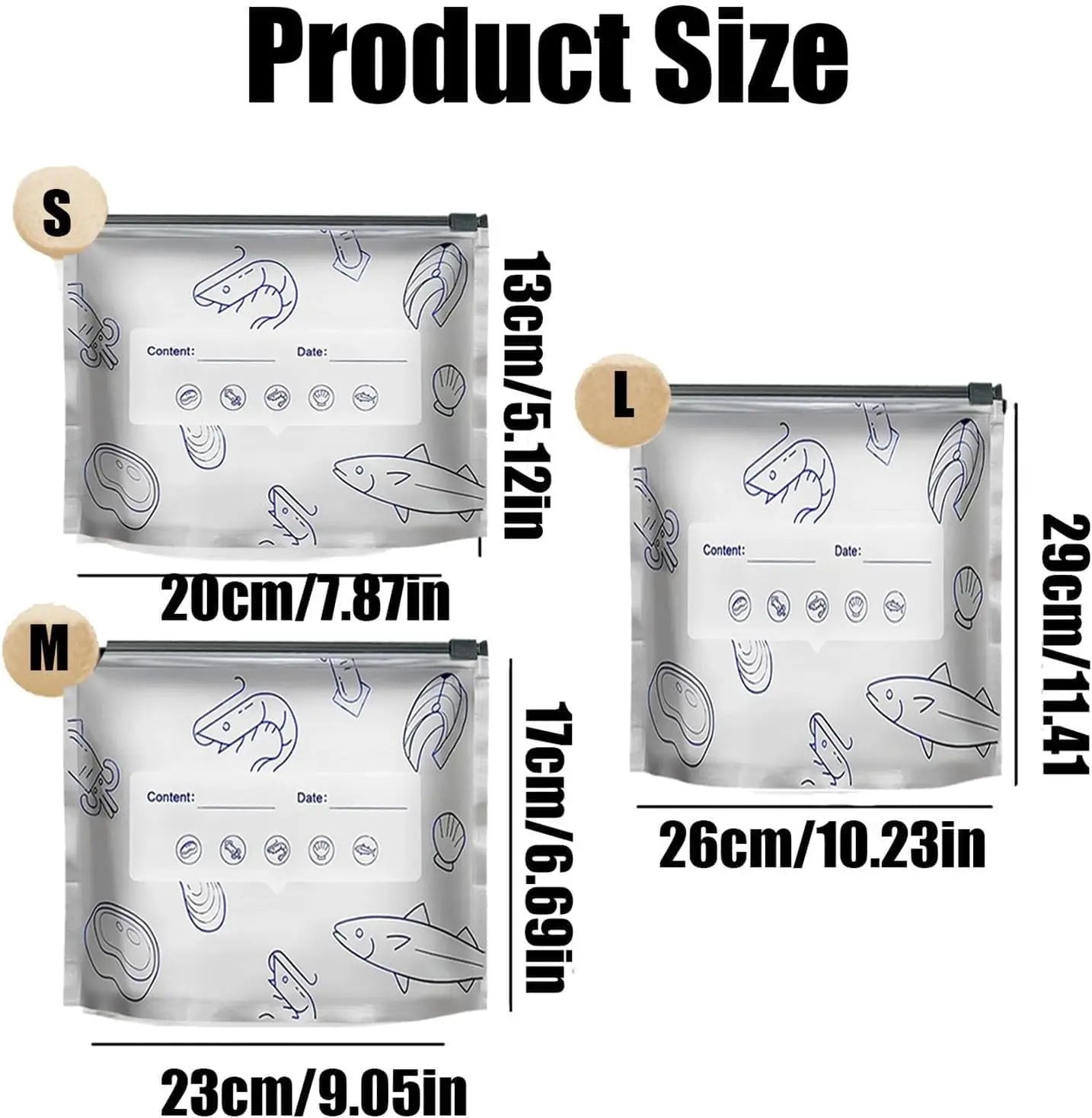 Food Cover Zipper Bag Reusable Freezing Plastic Wrap Bags Aluminum Foil Transparent Refrigerator Storage Fresh Bags Organizer