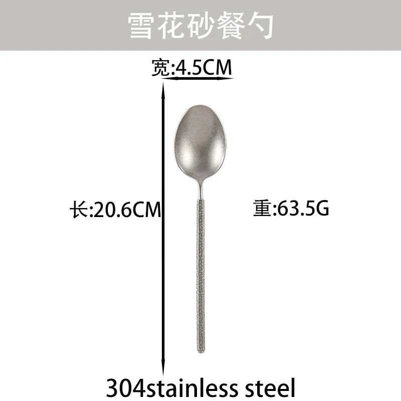 GH304 stainless steel snowflake sand Western food tableware diagonal tail knife fork spoon restaurant hotel home set
