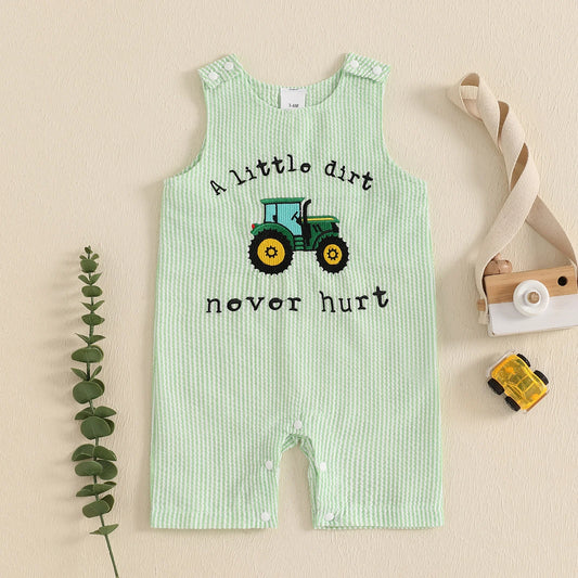 Citgeett Summer Infant Baby Boys Romper Casual Embroidery Striped Sleeveless Jumpsuit Cute Clothes
