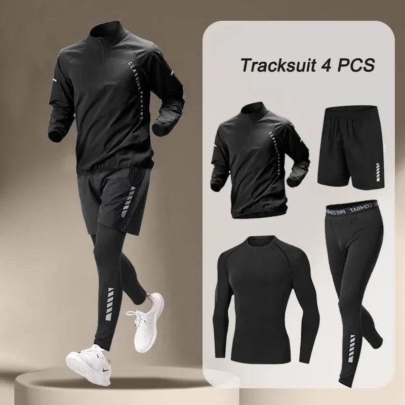 2025 summer Men's Quick Dry Jacket Suit 1-4 piece Outdoor Fitness Running Sets Sports Jogging Pants Workout Clothes Sportswear - AIAZ