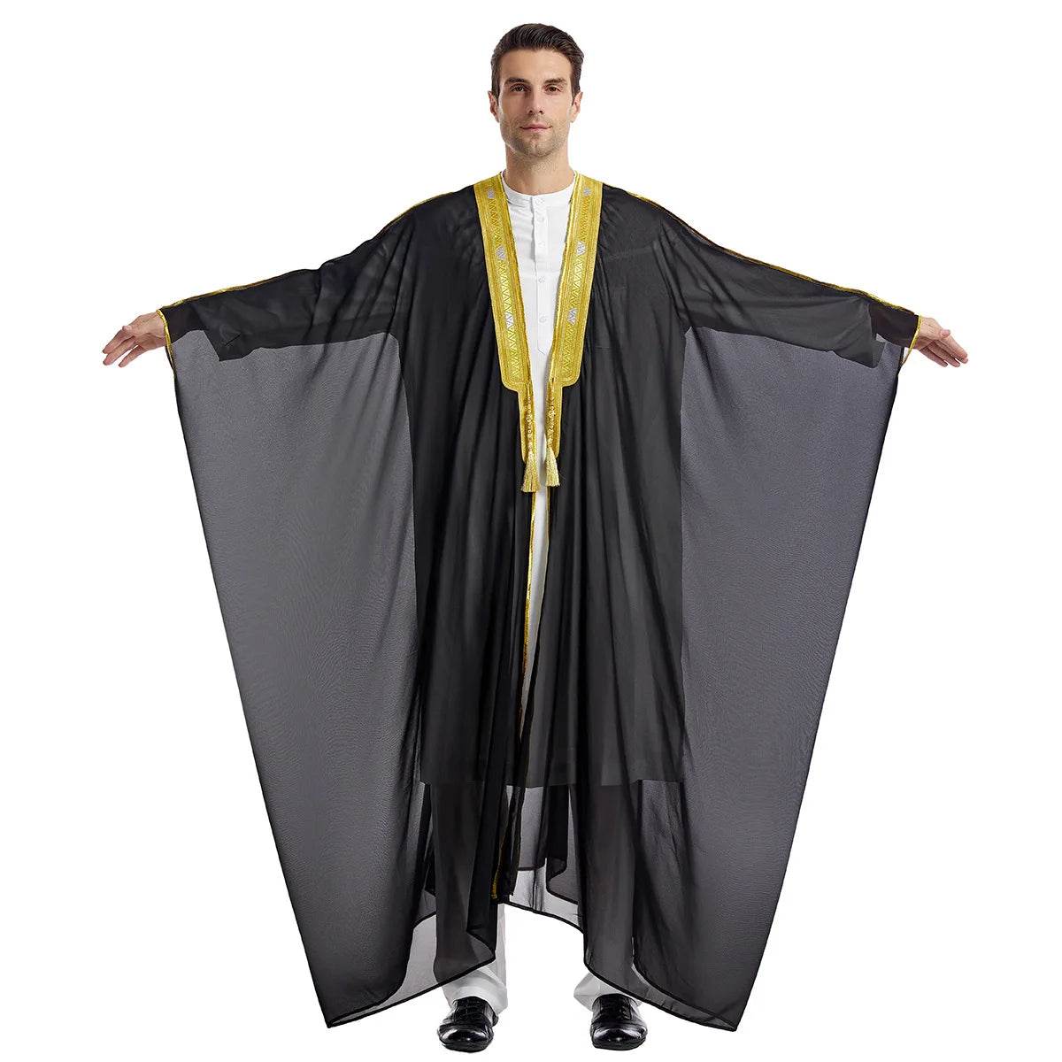 Islamic Clothing Men Robe Arabic Costumes Kaftan Muslim Man Moroccan Casual Long Dress Striped Middle East National Costume - AIAZ