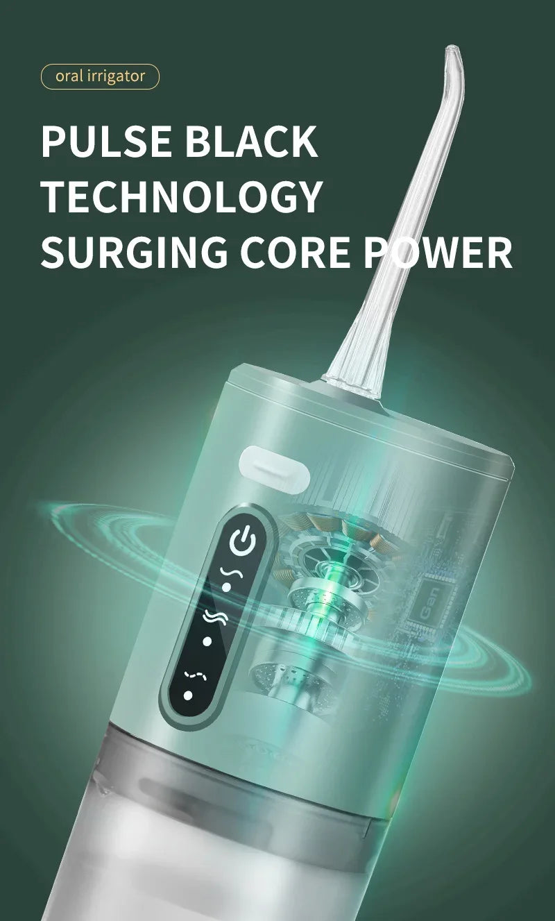 Xiaomi Dental Oral Irrigator 5 Nozzle Portable Dental Water Flosser USB Rechargeable 280ml Three frequency pulses Teeth Cleaner