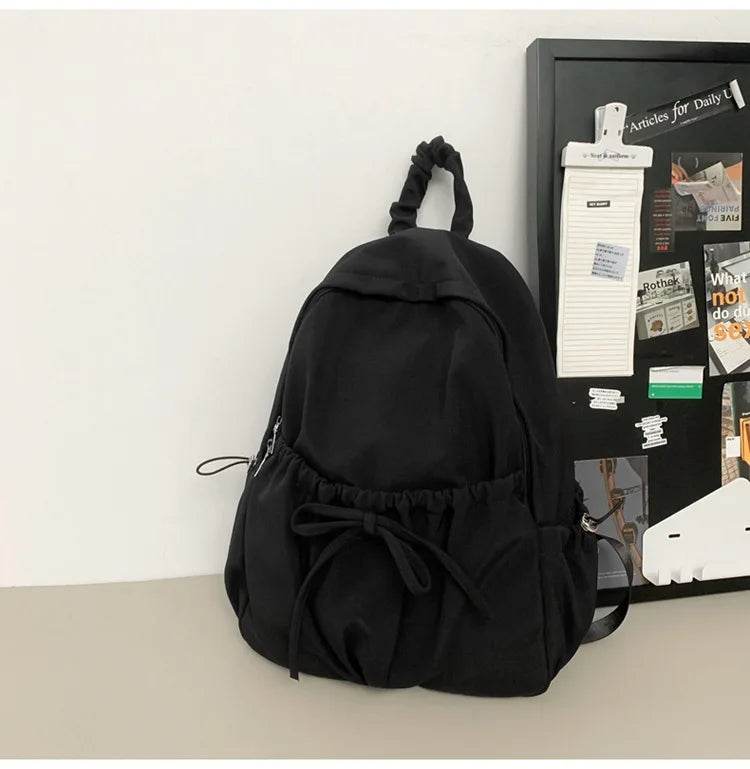 Fashion Bow Backpack Children's School Backpack Large Capacity Nylon School Bags Elementary School Book Bags Outdoor Travel Bag - AIAZ