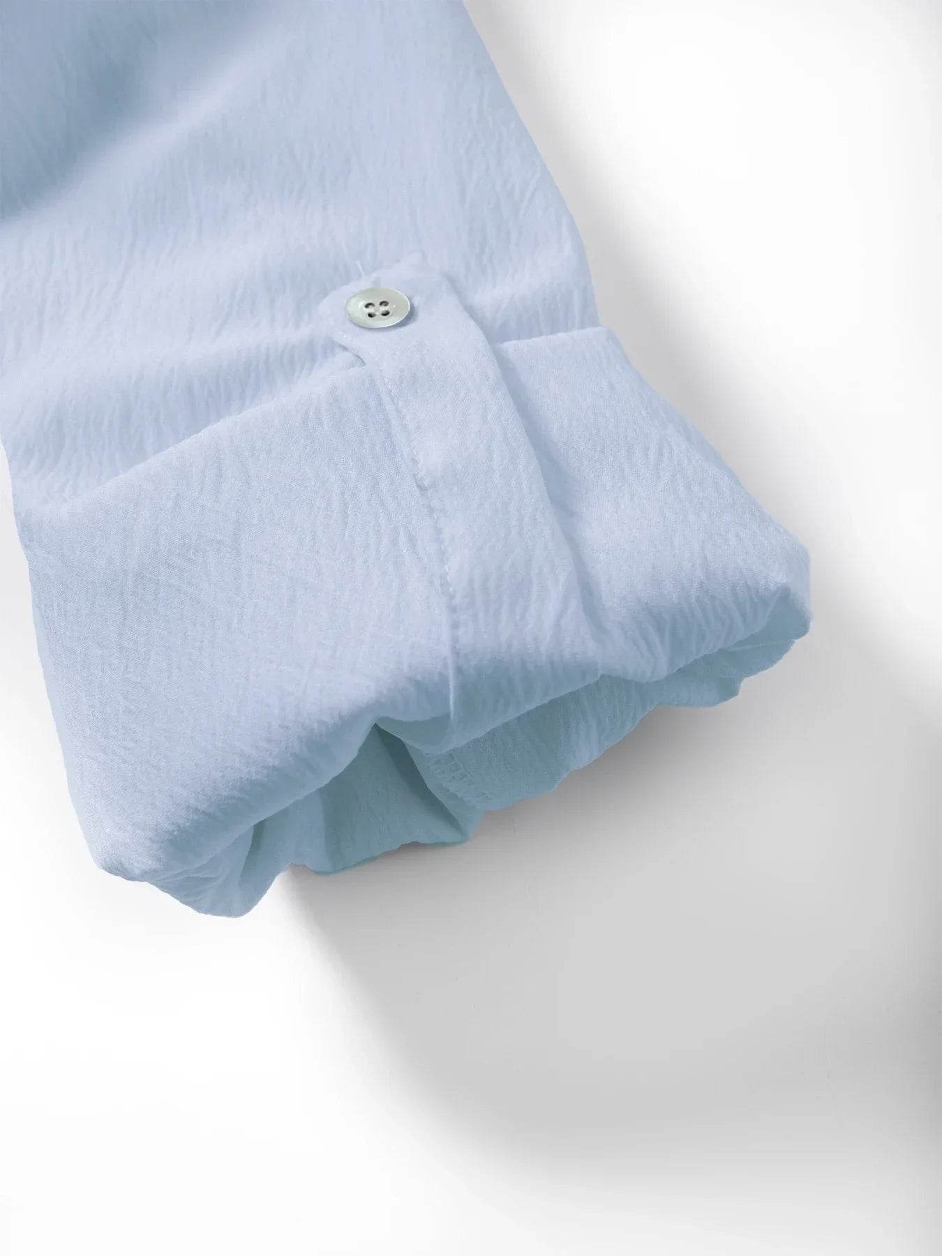 Men's Linen Shirt Summer 2025 Casual Short Sleeve Breathable Stand Collar Loose Fit Trendy Solid Color Youth Top with Pocket - AIAZ