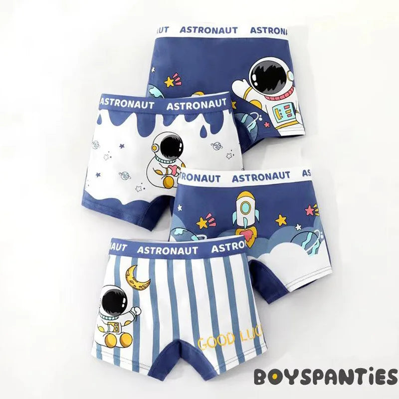 Cotton Kids Underwear 2023 Korean Cartoon Car Boxers for Boys Teenage Plaid Panties Shorts Boy Cute Underpants 2 4 8 12 14 Years