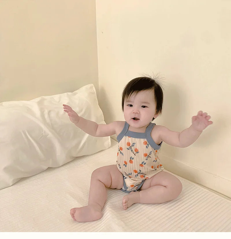 Baby One-Pieces Bodysuits for Newborn Girls Kids Cotton Sleeveless Rompers Toddlers Summer Playsuits White Clothes Outfit 2023