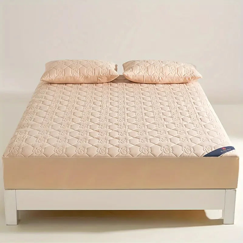 1pc Waterproof Mattress Protector (no Pillowcases), Soft and Breathable Fitted Sheet with Deep Pocket for Single or Double Bed
