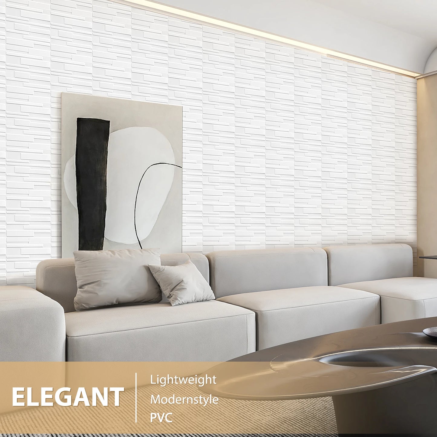 KUUJOJO 3D textured wall panel for indoor wall decoration, suitable for living room, hall, bedroom, hotel, office, send tape