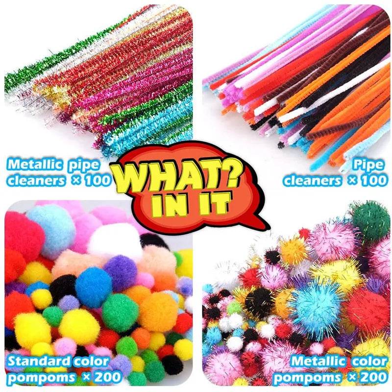 Arts and Crafts Supplies for Kids DIY Crafting School Kindergarten Homeschool Supplies Arts Set Toys for Children - AIAZ