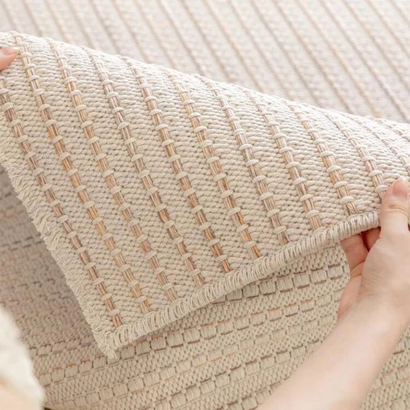 100% Cotton Carpet Living Room No Glue Health Kid Room Carpet Crawling Play Mat Minimalism Modern Bedroom Cloakroom Rugs Carpet