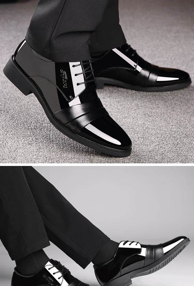 Business Men's Formal Shoes Official Leather Casual Social Shoe Male Black High Quality Fashion Gentleman 2024 Style Legitimate - AIAZ