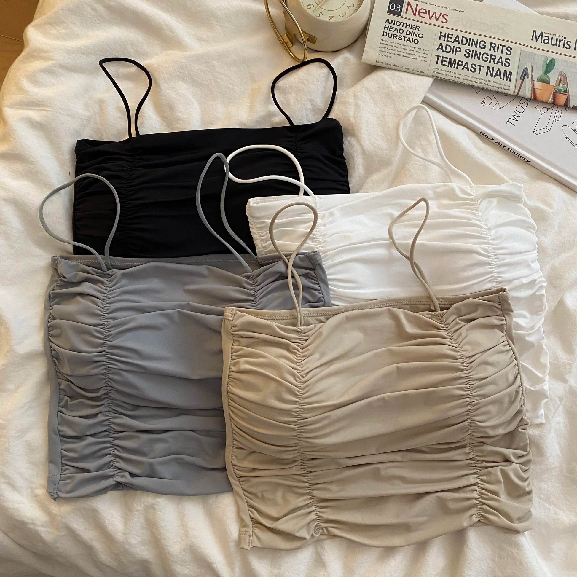 Women Crop Tops Sexy Tank Top For Lady Summer Tube Tops With Cups Female Underwear Lingerie Woman Clothing Girls Camisole Vest - AIAZ