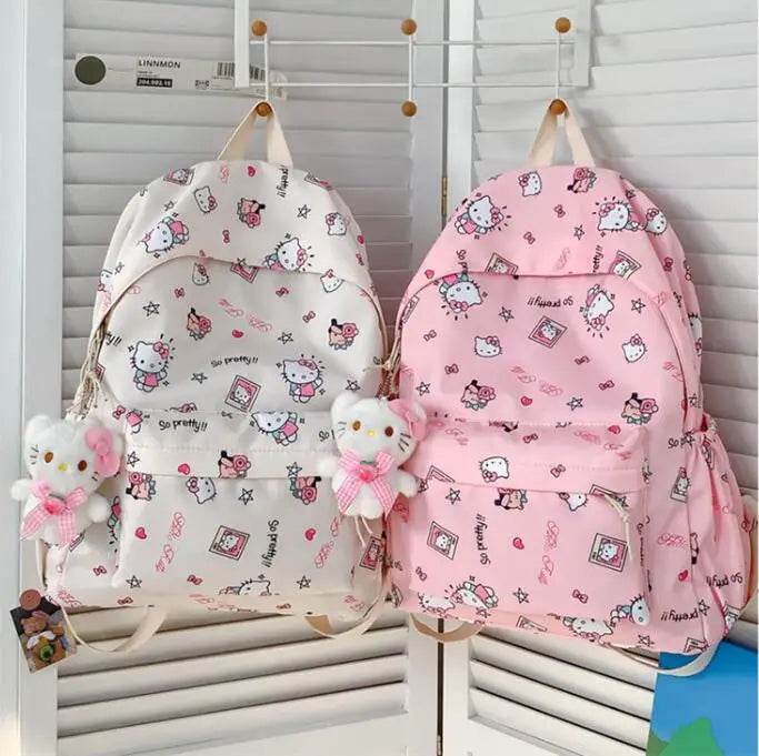 Hello Kitty backpack for junior high school students cute cartoon fashion school bag large capacity school bag for women - AIAZ