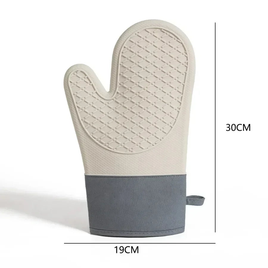 Microwave Kitchen Baking Mitt - 2pcs Silicone Oven Gloves, Thicken High Temp Resistant, Anti-burn Non-slip, Heat Gloves