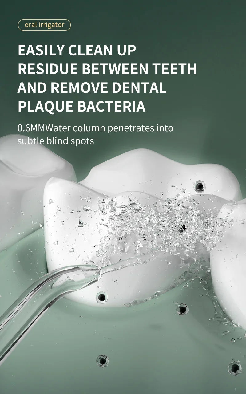 Xiaomi Dental Oral Irrigator 5 Nozzle Portable Dental Water Flosser USB Rechargeable 280ml Three frequency pulses Teeth Cleaner