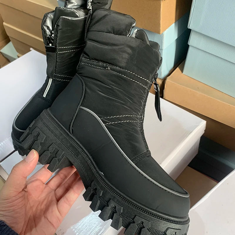 2024 Winter Snow Boots Women Plus Velvet Thickened Cold-resistant Warm Cotton Shoes Waterproof Non-slip Thick Sole