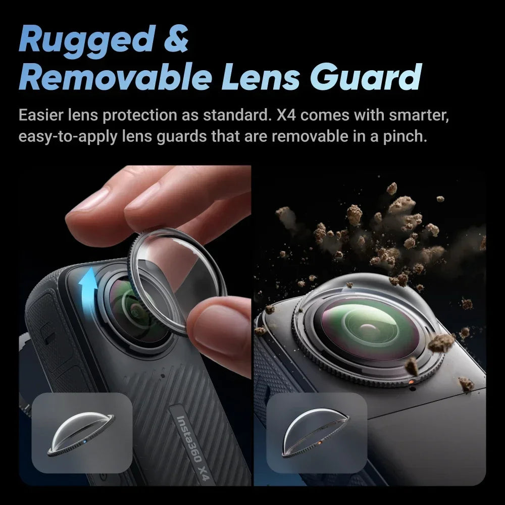 Insta360 X4 - 8K Waterproof 360 Action Camera, Waterproof, 4K Wide-Angle Video, Removable Lens Guards, Support Dropshipping