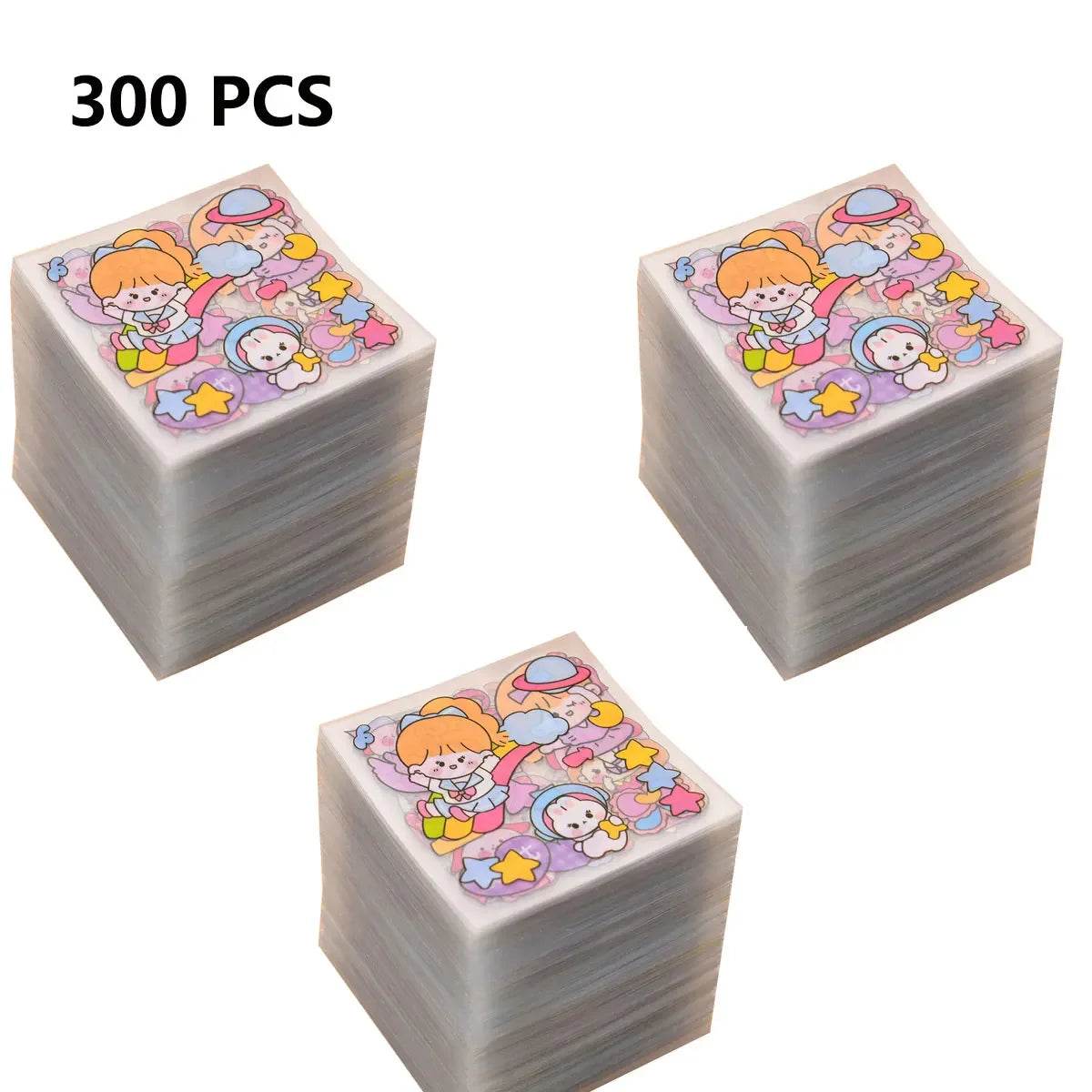 100 PCS Kawaii Stationery Stickers Back to School Supplies Adhesive Paper Cartoon Pattern Decoration Aesthetic DIY Scrapbook - AIAZ