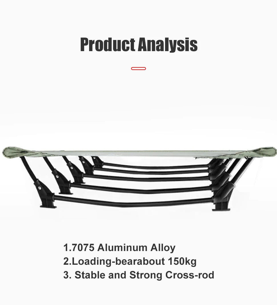 WESTTUNE Camping Cot Portable Folding Bed Outdoor Ultralight Compact Tent Bed for Camping Travel Backpacking Hiking Sleeping Cot