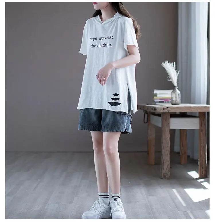 Summer Thin High-waisted Retro Denim Shorts for Women Loose Mid-pants New Wide-leg Large Pocket Five-point Pants - AIAZ