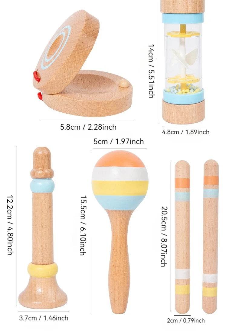 Interactive Musical Toy Wooden Toys Child Percussion Instruments Early Educational Toys Birthday Gifts for Toddlers Girl Boy - AIAZ
