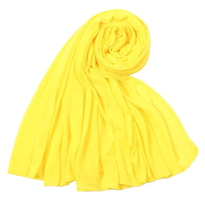 Hot Muslim Fashion Woman Soft Hijabs Scarf Shawl Plain Cotton Jersey Scarves Turban Women Long Shawls Head Wrap Headband Abaya - AIAZ
