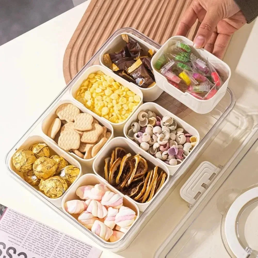 Drain Basket Divided Fresh-keeping Boxes Household Snack Fruits Transparent Simple and Transparent Kitchen Fresh-keeping Box