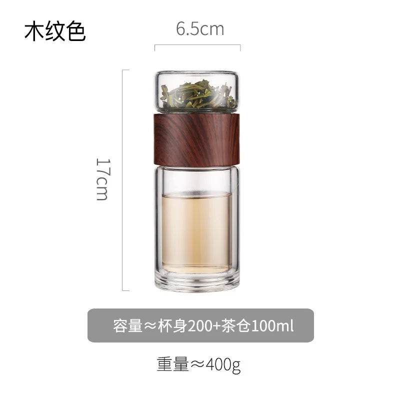 High Quality Double Glass Water Bottle With Case Tea Drink Bottle Infuser Tumbler Drinkware Waterbottle Eco-Friendly - AIAZ