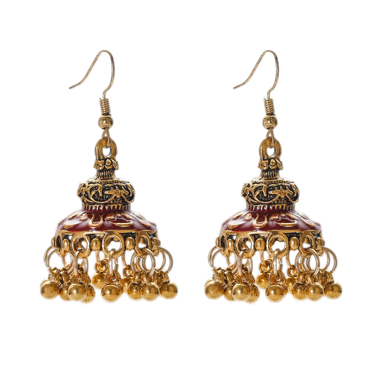 Boho Afghan Ethnic Drop Earrings For Women Pendient Gold Color Gyspy Silver Color Bell Ladies Indian Earring Jewelry