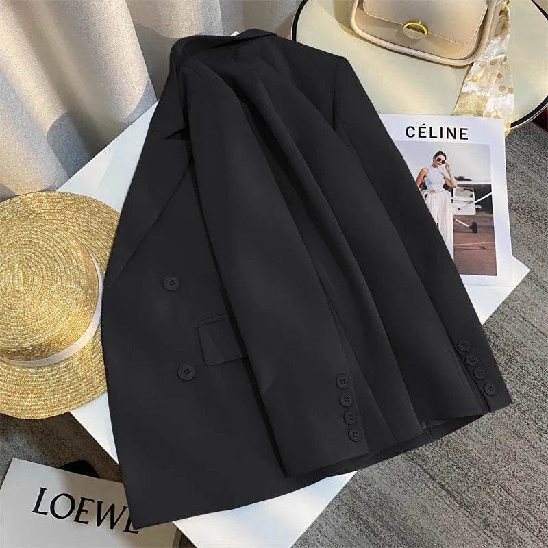 Casual Office Lady Blazer Women 2024 Fashion Long Sleeve Jacket Blazers Femme Outwears Coat Autumn Winter Clothes - AIAZ