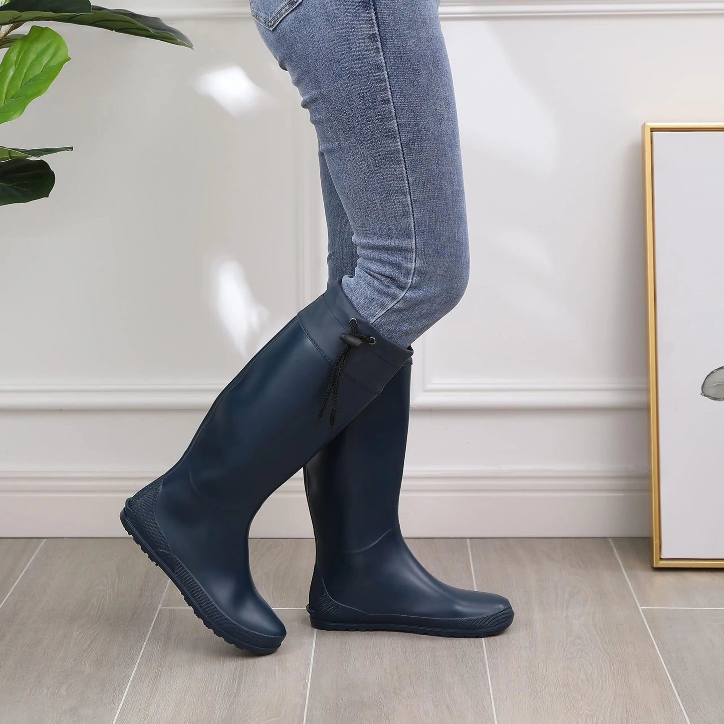 Crestar Women Packable Tall Rain Boots Lady Waterproof Rubber Garden Boots Outdoor Mud Boots New Ultra Lightweight Flat Wellies